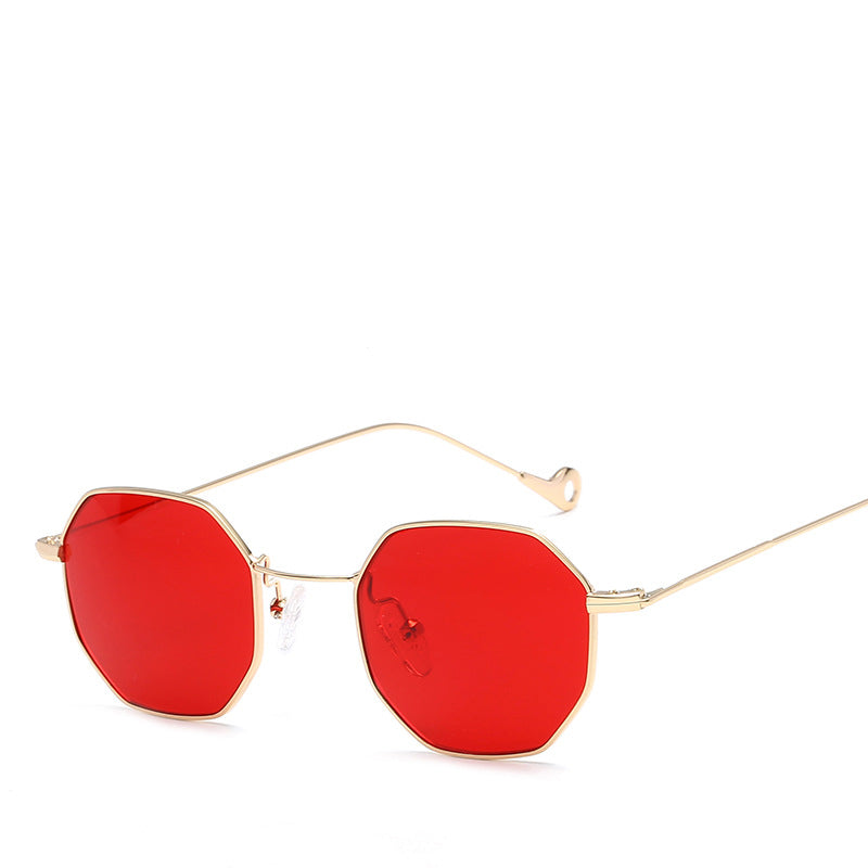 Women red retro sunglasses