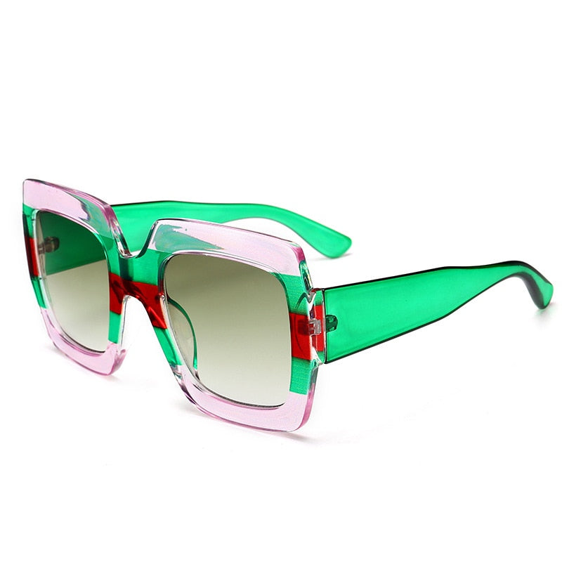 Woman green sunglasses